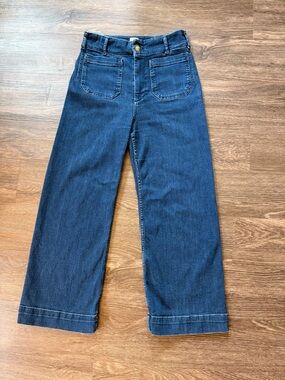 Maeve Anthropologie The Colette Wide Leg Jeans Size 28 High Rise Denim